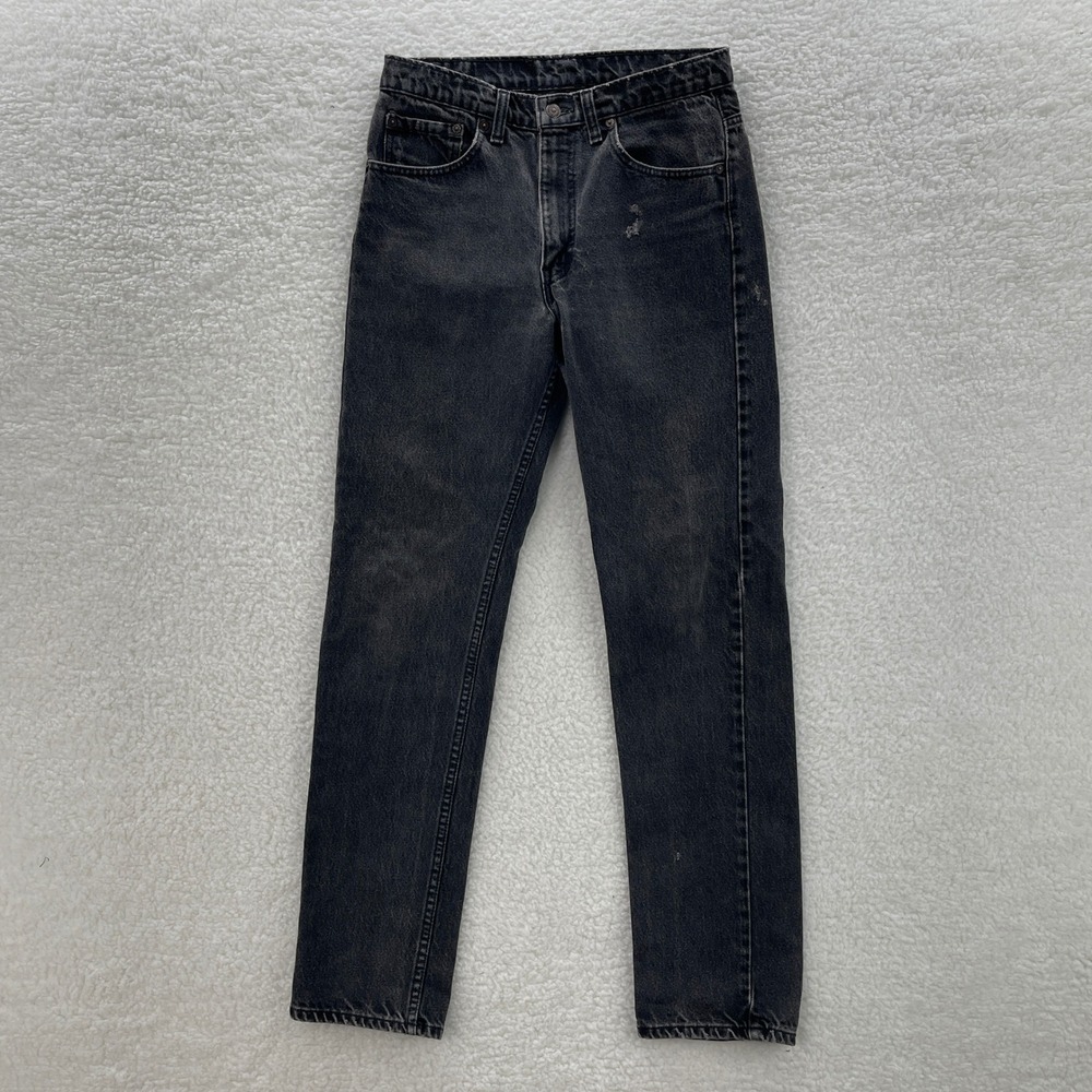 Vintage Levis Jeans Mens 32x34 Black 505 Regular Straight Made in Canada 90s